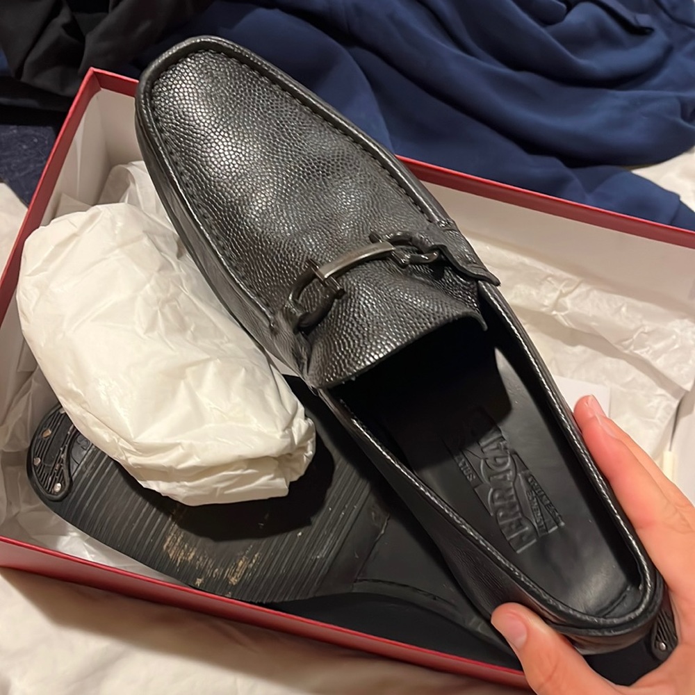 Salvatore Ferragamo Black mens loafers
